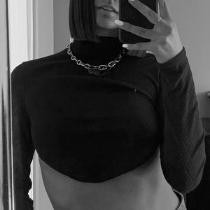 Nasty Gal Open Back Crop Turtleneck